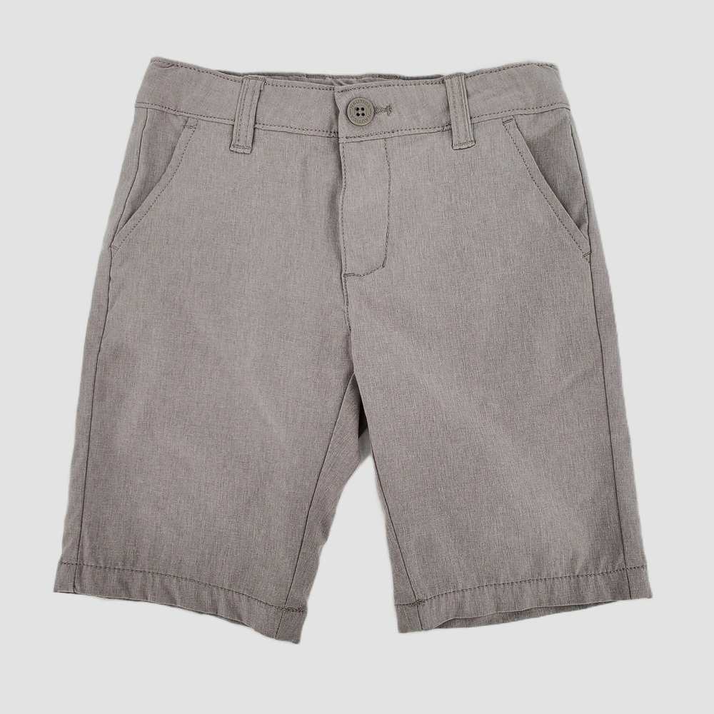 Nautica Kids Boys Size 6 Gray Flat Front Chino Shorts Adjustable Waist‎ Stretch